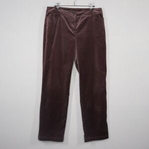 Eileen Fisher Pants Petite Womens Small Brown Tone Velour Straight Leg Office